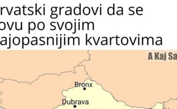 Hrvatski gradovi s imenima najopasnijih kvartova gradovi, mapa, smiješno